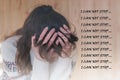 Emotional portrait of woman suffering from obsessive compulsive disorder -  OCD Royalty Free Stock Photo