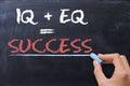 Emotional quotient EQ plus intelligence quotient IQ - Success formula Royalty Free Stock Photo