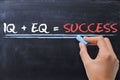 Emotional quotient EQ plus intelligence quotient IQ - Success formula