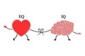 Emotional Quotient and Intelligence. Heart and Brain concept