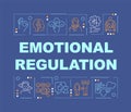 Emotional regulation word concepts blue banner