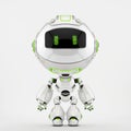 Cute white robot toy, 3d rendering