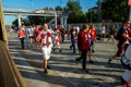 Emotional Spartak fans on the Tushino platform. Perhaps they will come to the match at Spartak Arena