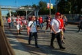 Emotional Spartak fans on the Tushino platform. Perhaps they will come to the match at Spartak Arena