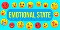 Emotional state concept banner, cartoon style