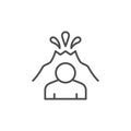 Emotional stress line outline icon