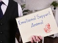 Emotional Support Animal inscription on the sheet