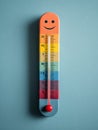 Emotional Thermometer Layout Showing Calm to Crisis Scale for Measuring Feelings and Emotions Royalty Free Stock Photo