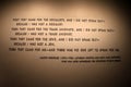 Emotional words that move the reader, United States Holocaust Memorial Museum, Washington,DC 2017 Royalty Free Stock Photo