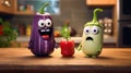 Emotionally Charged Animation: Eggplant Friends Talking In Pixar Style