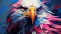 Emotionally Charged Eagle Portrait In Sketchfab Style Art Painting