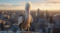 Emotionally Charged Portrait Of A Pelican Guarding New York City