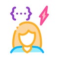 Emotionally unstable woman icon vector outline illustration Royalty Free Stock Photo