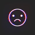 Emotionally upset glytch icon. Simple thin line, outline vector of web icons for ui and ux, website or mobile application