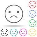 emotionally upset multi color style icon. Simple thin line, outline vector of web icons for ui and ux, website or mobile