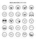 Emotions, bold line icons