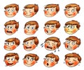 Emotions. Cartoon facial expressions Royalty Free Stock Photo