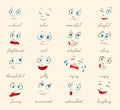 Emotions. Cartoon facial expressions Royalty Free Stock Photo