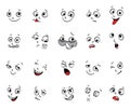 Emotions. Cartoon facial expressions set Royalty Free Stock Photo