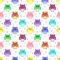 Emotions of colorful owls with stars