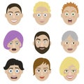 Emotions faces characters Royalty Free Stock Photo