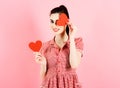 Emotions, feeling, flirtation, Valentines day adorable concept. Royalty Free Stock Photo