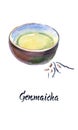 Illustration of Japanese tea, Genmaicha tea Royalty Free Stock Photo