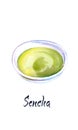 Illustration of Japanese tea, Sencha tea Royalty Free Stock Photo