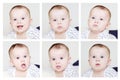 Emotions of the five-months baby Royalty Free Stock Photo
