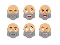 Emotions man. Set emoji avatar people. Good and evil citizen wit Royalty Free Stock Photo