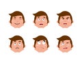 Emotions man set. expressions avatar people collection. Good and Royalty Free Stock Photo