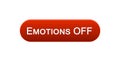 Emotions off web interface button red color, feelings expression, site design