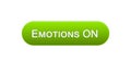 Emotions on web interface button green color, feelings expression, site design
