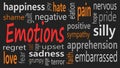 Emotions word cloud collage, social concept background Royalty Free Stock Photo