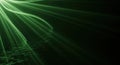Emotive Green Light Rays Casting Soft Reflection on Dark Water Surface Royalty Free Stock Photo
