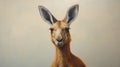 Emotive Kangaroo Oil Painting: Hyperrealistic Portraits With Humorous Tone