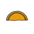 Empanada doodle icon, vector line color illustration Royalty Free Stock Photo