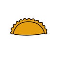 Empanada doodle icon, vector line color illustration Royalty Free Stock Photo