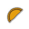 Empanada doodle sticker icon, vector color line illustration
