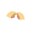 Empanada, meat pie icon, cartoon style Royalty Free Stock Photo