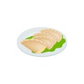 Empanada, meat pie icon, isometric 3d style Royalty Free Stock Photo