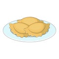 Empanadas, meat pie icon, cartoon style