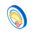 Empanadas, mexican fried patty glyph icon vector illustration