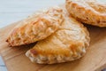 Empanadas pastry filled with shrimps baked or fried in mexico, mexican food Royalty Free Stock Photo