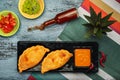 Empanadas savoury pastries with meat beef stuffing Royalty Free Stock Photo