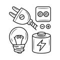 Electric doodle vector illustration with simple hand drawn