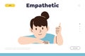 Empathetic children concept for online educational service for parents landing page design template
