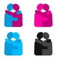 Empathy icon hope, compassion hug concern, depend solidarity friendship faith