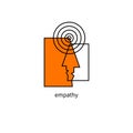 Empathy icon, psychotherapy sign