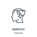 empathy icon vector from human mind collection. Thin line empathy outline icon vector illustration. Linear symbol for use on web